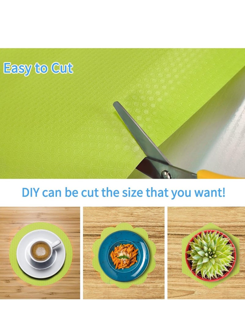1 Roll Shelf Liner, Non Adhesive Cabinet Liner Mat, Waterproof Non Slip Eva Mat, Can Be Used for Fridge Drawers, Shelves, Cabinets, Storage, Kitchen, Rug Pad and Desks, (Green)  - Image 3
