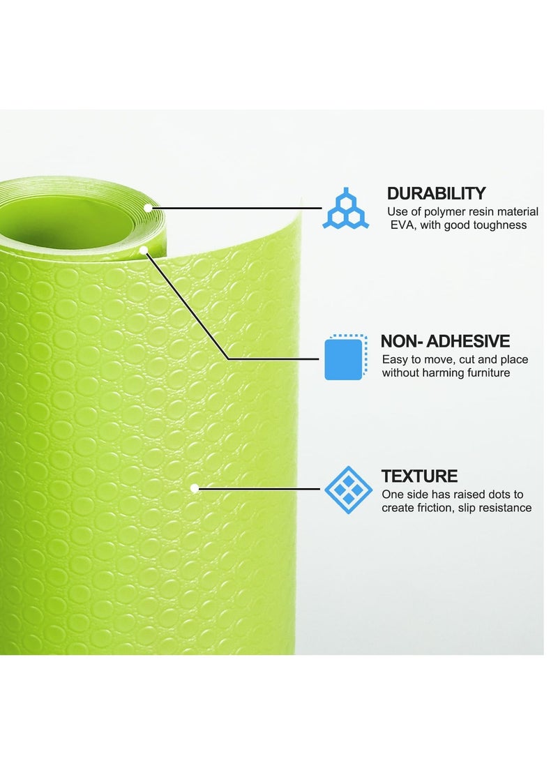 1 Roll Shelf Liner, Non Adhesive Cabinet Liner Mat, Waterproof Non Slip Eva Mat, Can Be Used for Fridge Drawers, Shelves, Cabinets, Storage, Kitchen, Rug Pad and Desks, (Green)  - Image 2