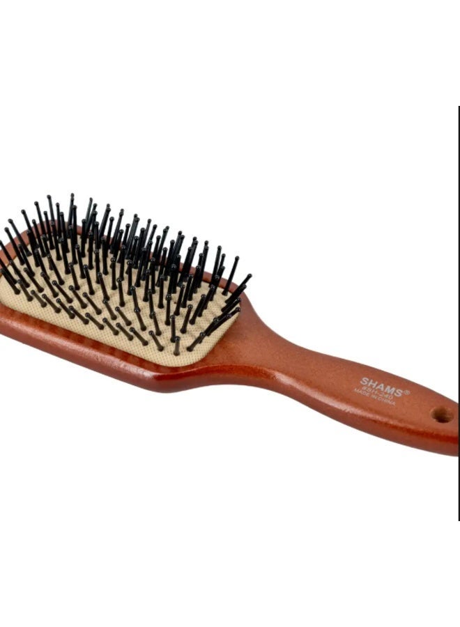 Shams Large Wooden Hair Brush for Detangling – Scalp Massage & Anti-Breakage - Image 1