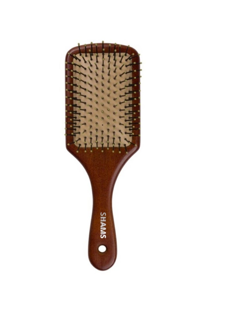 Shams Large Wooden Hair Brush for Detangling – Scalp Massage & Anti-Breakage - Image 2