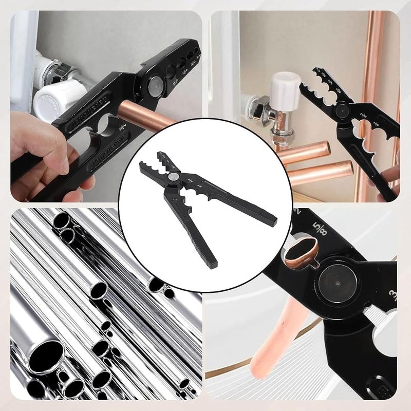 Jectse Manual Copper Tube Rounder, 6 Holes Aluminum Alloy Copper Pipe Repair Plier, Rounding Tool for 1/4, 3/8, 1/2, 5/8, 3/4, and 7/8 Inch - Image 5