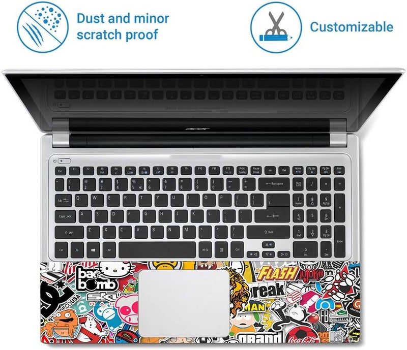 FineArts غلاف كمبيوتر محمول كامل اللوحة من حتى 15.6 بوصة ملصق متوافق مع Dell/HP/Lenovo/Acer/Sony لجميع أحجام الكمبيوتر المحمول حتى 14 إلى 15.6 بوصة - (نمر القنبلة) - Image 2