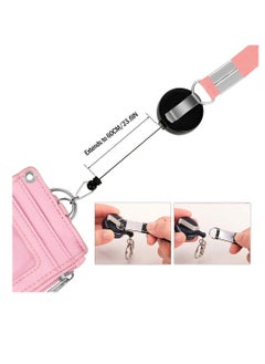 RATSAW Cute Badge Holder Retractable Lanyard Reel Clip with Heavy Duty Carabiner 1 Clear ID Window and 4 Card Slots in 2 Sided  - Image 4