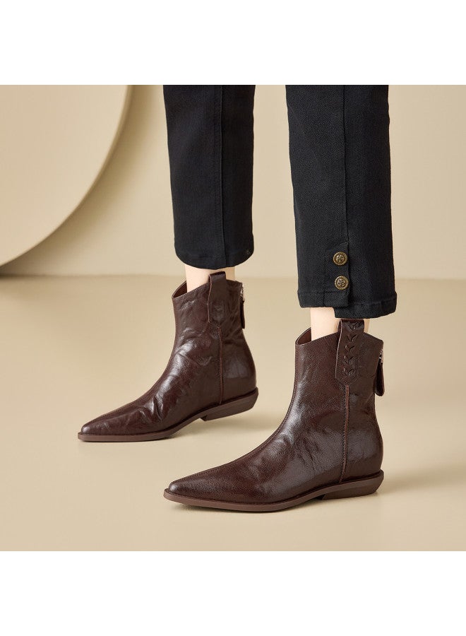 St&Sat Saturday Chelsea Women's Boots Winter Fleece Pointed Toe Boots Women's Fashion Commuter Women's Ankle Boots - Image 2