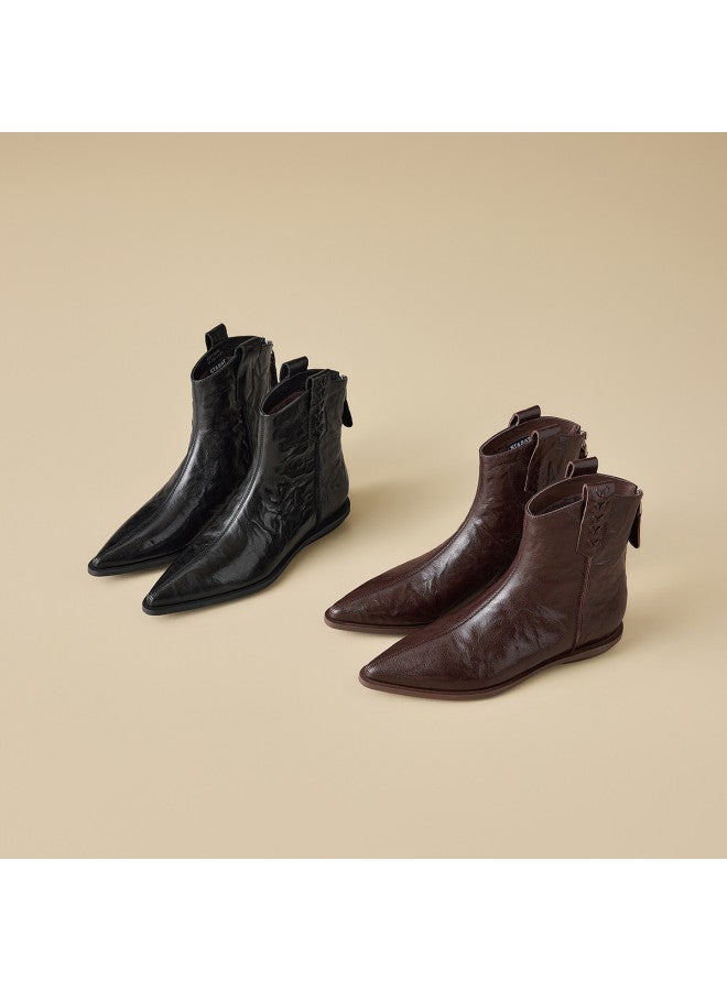 St&Sat Saturday Chelsea Women's Boots Winter Fleece Pointed Toe Boots Women's Fashion Commuter Women's Ankle Boots - Image 3