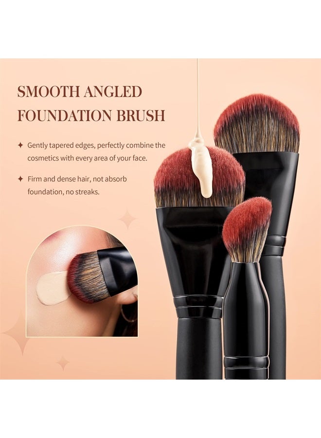 Jessup مجموعة فرش المكياج الاحترافية الاصطناعية الفاخرة للبودرة، الأساس، الهايلايتر، الكونسيلر، ظلال العيون، المزج، قلم الحواجب، فرشاة سبولي، مجموعة 21 قطعة، T271 - Image 2