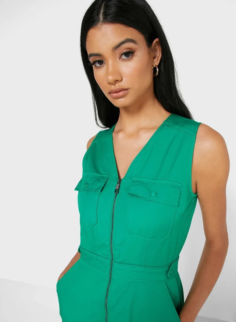 WHISTLES Zip Detail Jumpsuit