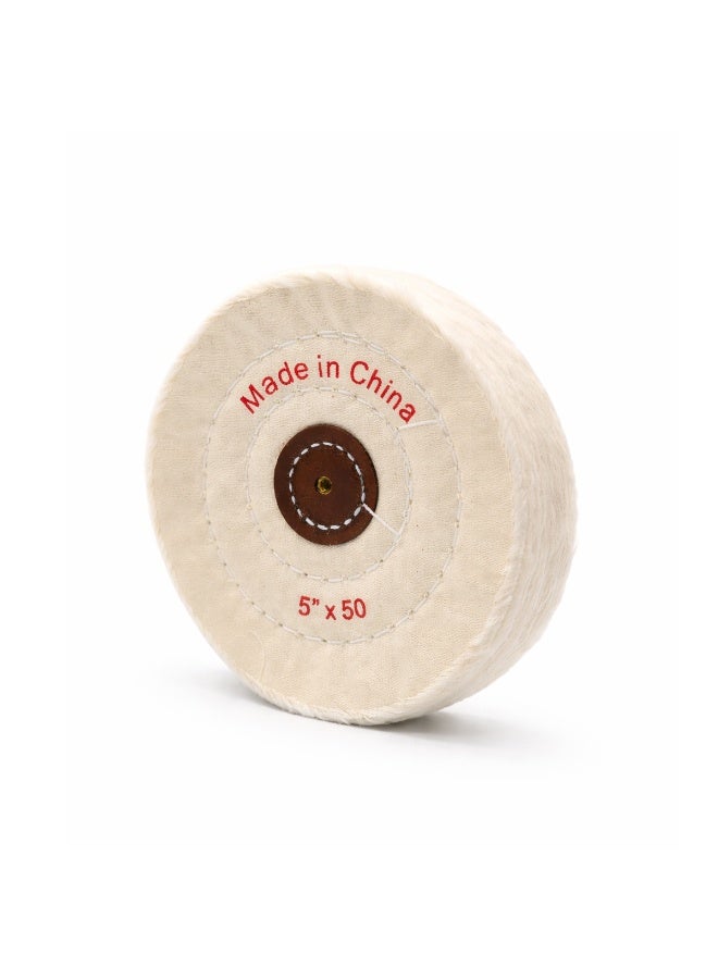 5 Inch Wool Polishing Pad 50 Ply Cotton Buffing Wheel for Bench Grinder Rotary Tool WP002 - Image 2
