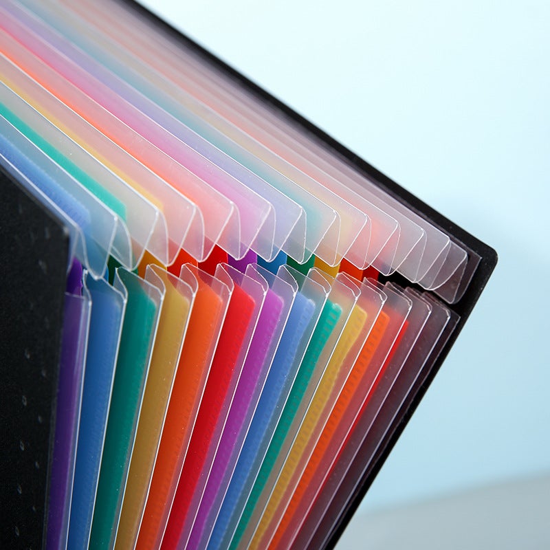 Oblique Mouth Upright Accordion Bag A4 Large Capacity Student Test Paper Storage And Organization Information Bag Telescopic Storage Folder - Image 5