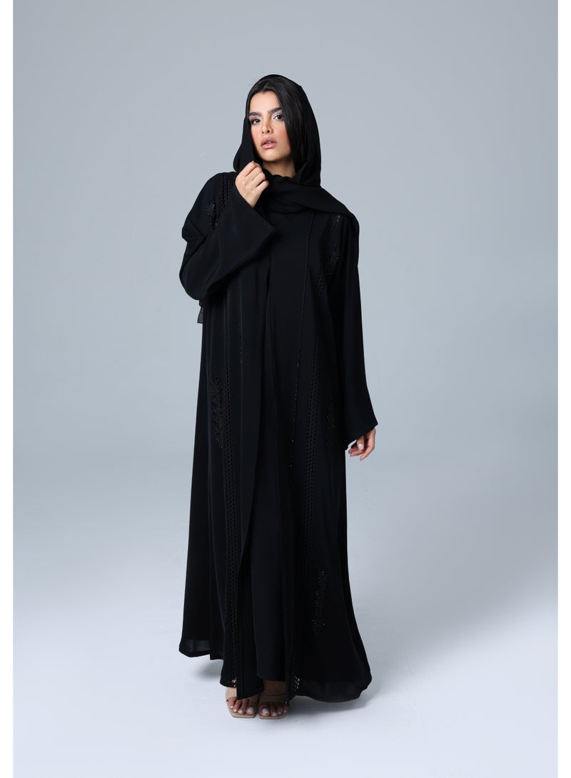 IKKXA Luxury Crystal Embroidery Abaya - Image 1