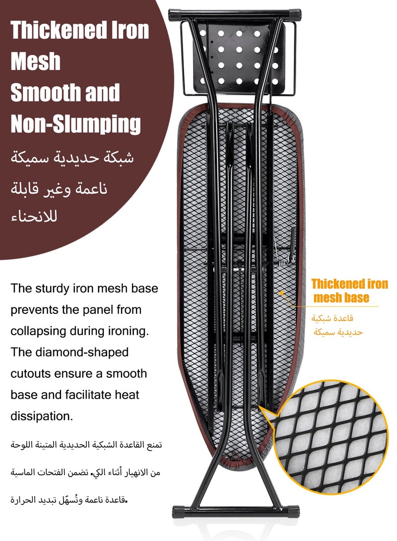 WEMART ironing board with Heat Resistant Cover, Adjustable Height ironing board, Iron Rest and Safety Lock, Heat Resistant, ironing board for Dorm, Home, Laundry Room, Black - Image 3