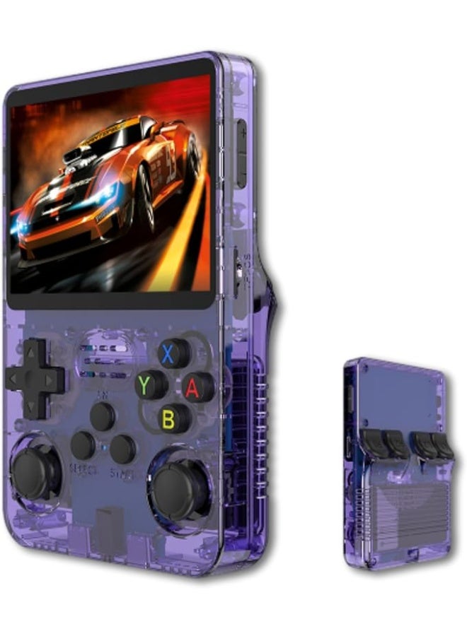 Handheld Retro Gaming Console, 3.5-inch IPS Screen, 640x480 Resolution, Portable Emulator with Built-in Support for Multiple Emulators, OTG and Memory Card Support (64GB), Violet - Image 1