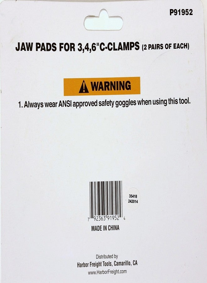 HFT Jaw Pads for 3, 4, 6" C-Clamps (2 Pair of Each) - Image 3