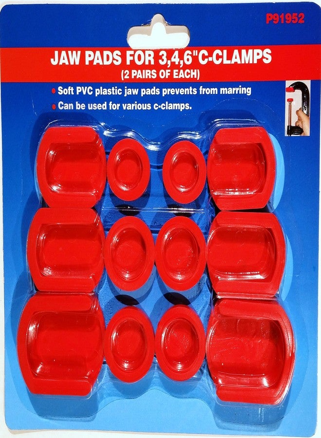 HFT Jaw Pads for 3, 4, 6" C-Clamps (2 Pair of Each) - Image 1