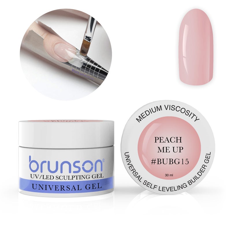 Brunson Builder Gel in Jar 30ml Professional Sculpting Builder Gel for Nail Extensions Overlays and 3D Nail Art UV LED Self Leveling Gel for Long Lasting High Gloss Nails