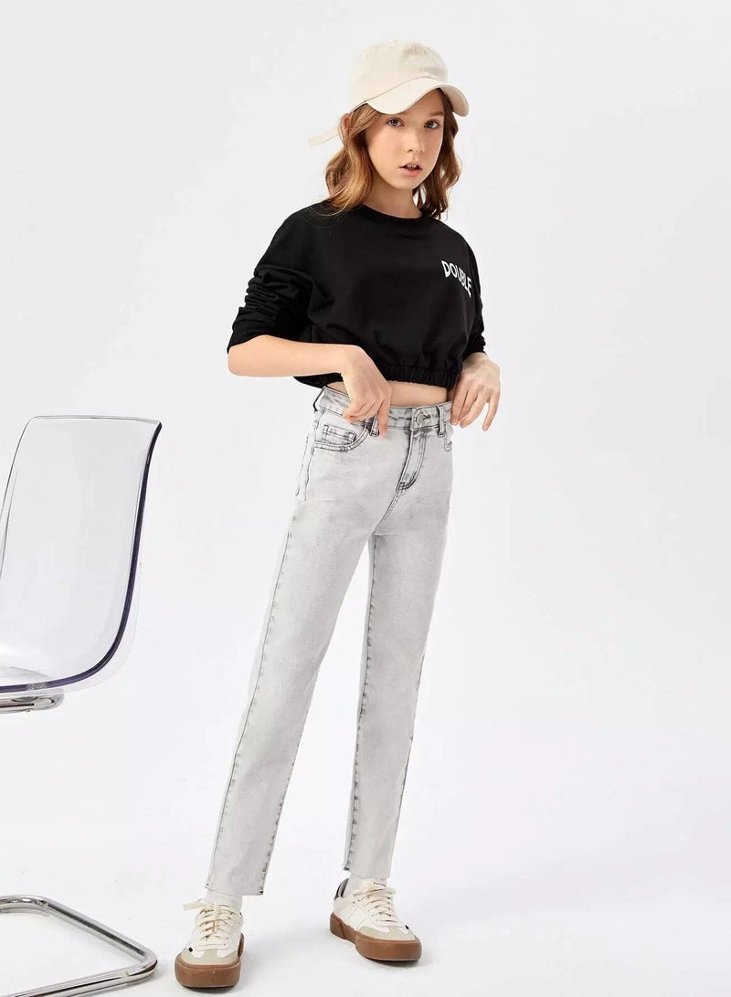 Girls Slant Pocket Straight Leg Jeans  - Image 3