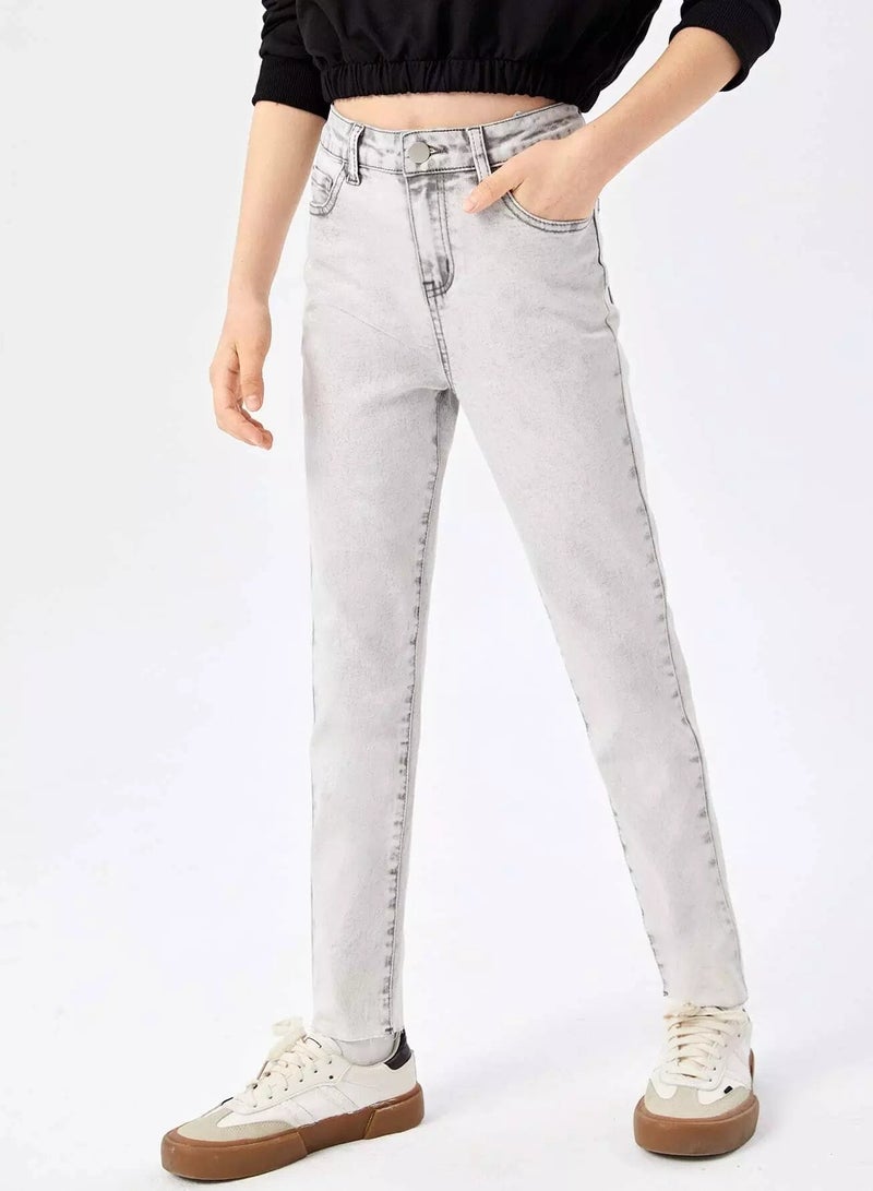 Girls Slant Pocket Straight Leg Jeans  - Image 1