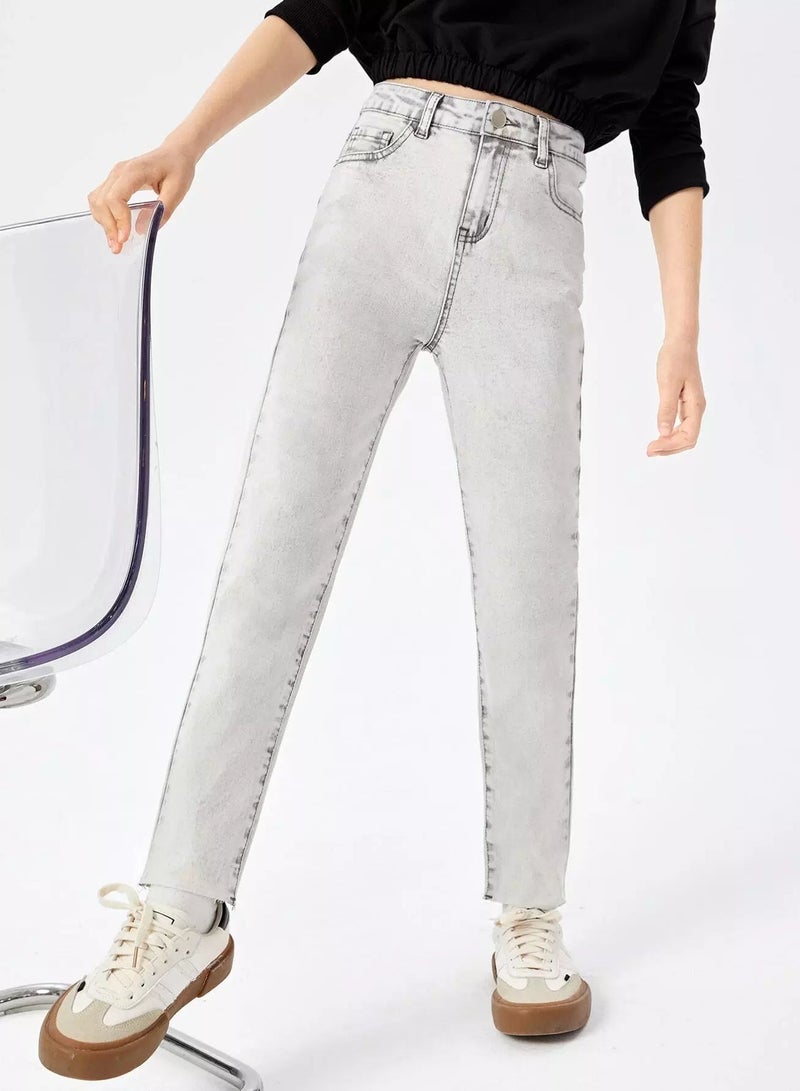 Girls Slant Pocket Straight Leg Jeans  - Image 5