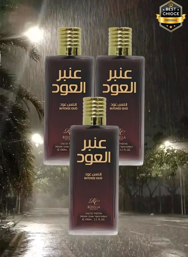 روزيلا 3 قطع عطر عنبر العود انتنس عود للجنسين 100 مل - Image 1