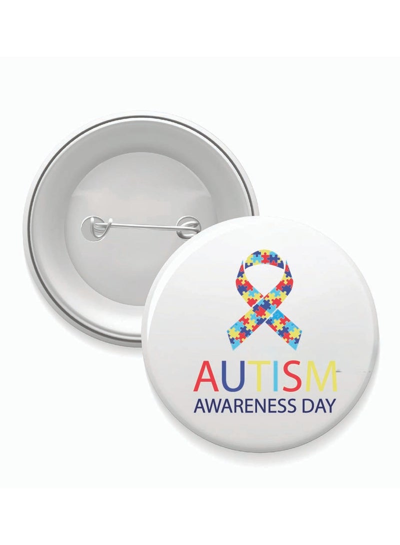 PRINTSHOP4ME Autism Awareness Button Badge - Lapel Pin for Backpacks and Jackets - Perfect for Events - Autism Awareness Pin Badge for Kids and Adults - Pin Badges for Autism Acceptance - Image 1