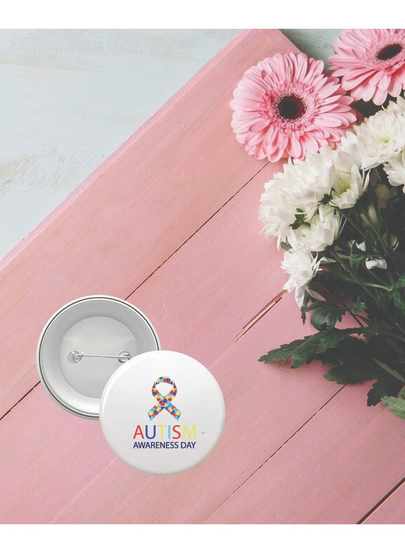 PRINTSHOP4ME Autism Awareness Button Badge - Lapel Pin for Backpacks and Jackets - Perfect for Events - Autism Awareness Pin Badge for Kids and Adults - Pin Badges for Autism Acceptance - Image 4
