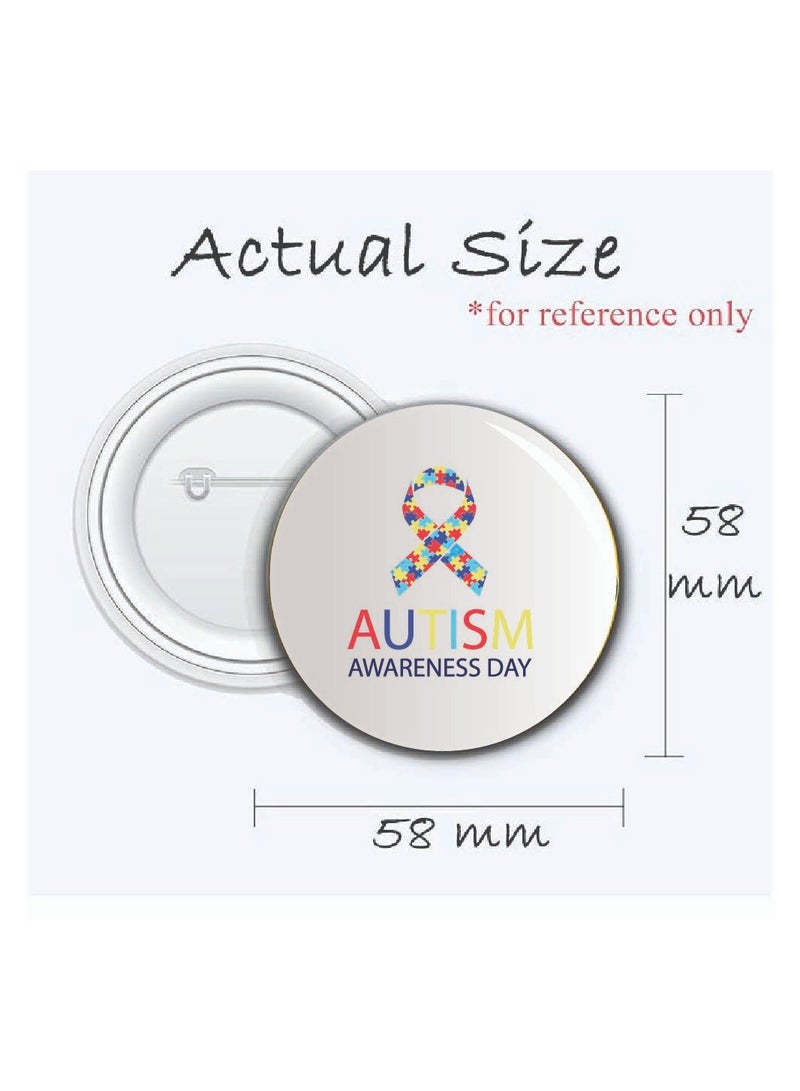 PRINTSHOP4ME Autism Awareness Button Badge - Lapel Pin for Backpacks and Jackets - Perfect for Events - Autism Awareness Pin Badge for Kids and Adults - Pin Badges for Autism Acceptance - Image 3