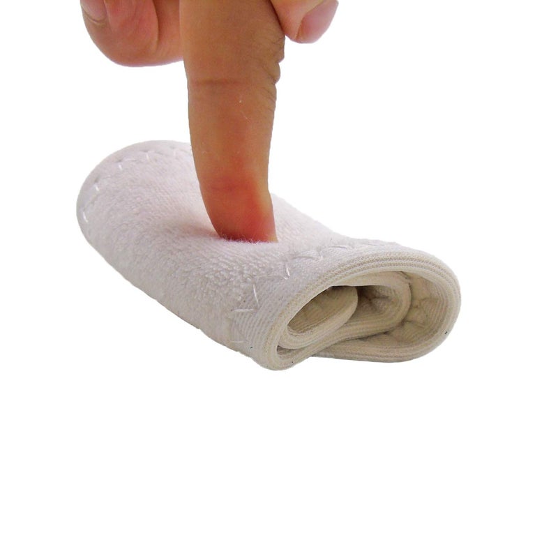 Happystep Terry Cloth Shoe Inserts - Washable Shoe Insoles & Sockless Shoe Liners for Women - Cotton Barefoot Sweat Absorption, Zero Drop Odor Control (2 Pairs White Color) Women Size 8 - Image 3