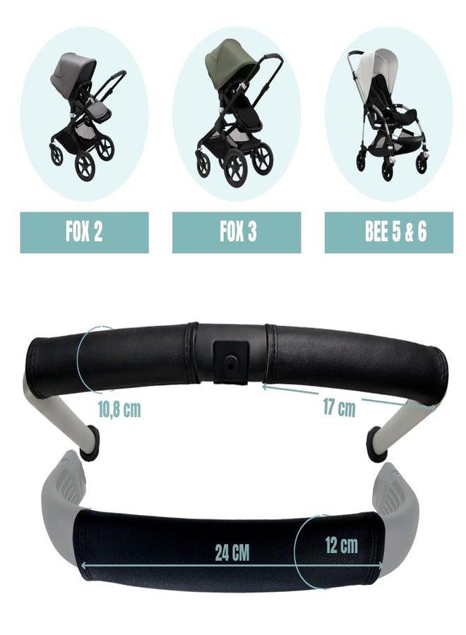 PROTEC TIF | Synthetic Leather Covers Pack for Handlebar and Carry Handle Compatible with Bugaboo Fox 2 and 3 | BEE 6 | to fit Over The Original Covers | - Image 3