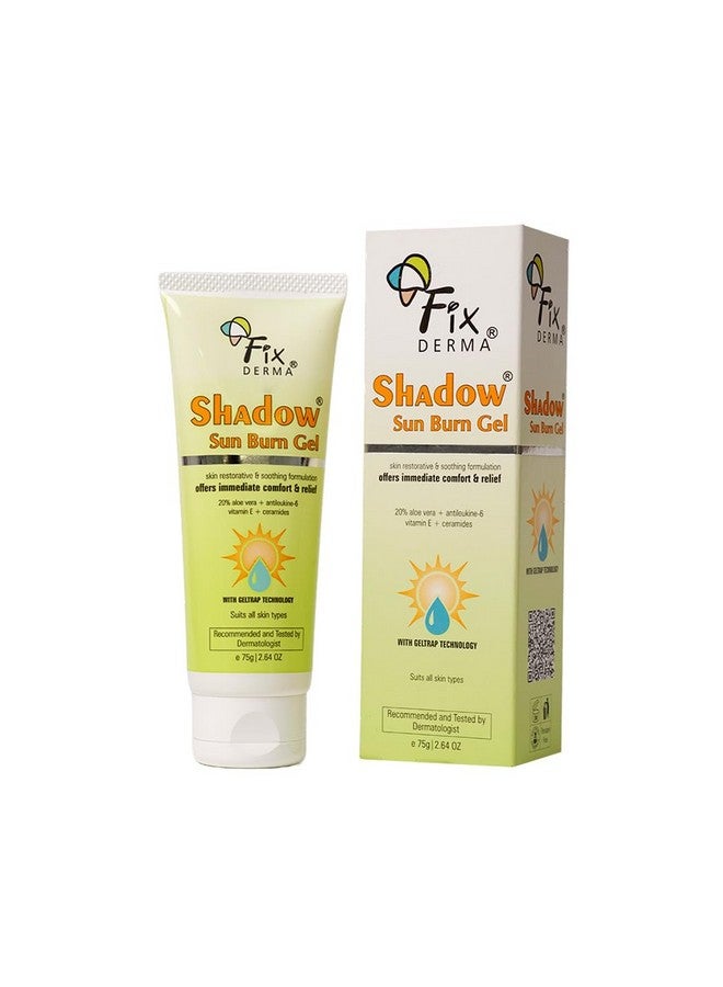 Fixderma Shadow Sun Burn Gel with 20% Aloe Vera Gel & Vitamin E | Ceramide Moisturizer | Dermatologist Tested Moisturizer for Face | Sunburn Cream for Face | Suitable for All Skin Types - 75gm - Image 1