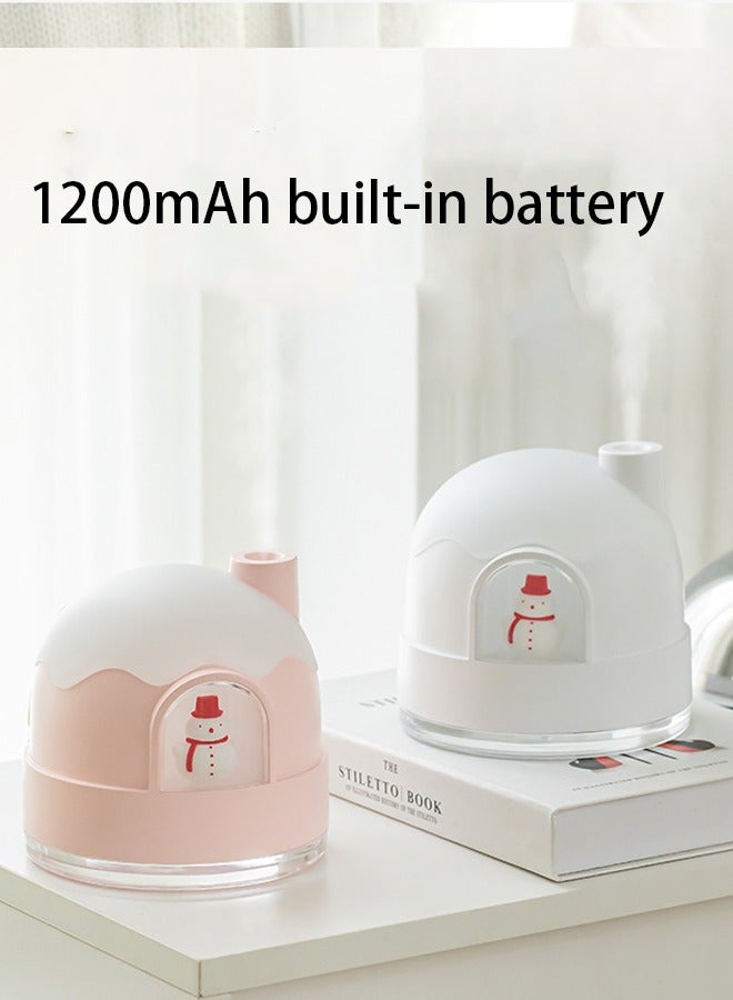 HaveDream New Cute Silent Snowhouse Night Light Humidifier USB Small Desktop Home Mini Air Humidifier White - Image 3
