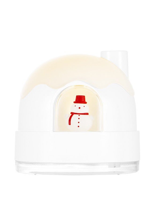 HaveDream New Cute Silent Snowhouse Night Light Humidifier USB Small Desktop Home Mini Air Humidifier White - Image 2