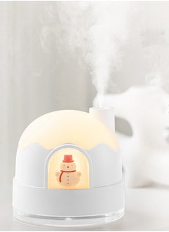 HaveDream New Cute Silent Snowhouse Night Light Humidifier USB Small Desktop Home Mini Air Humidifier White  - Image 1