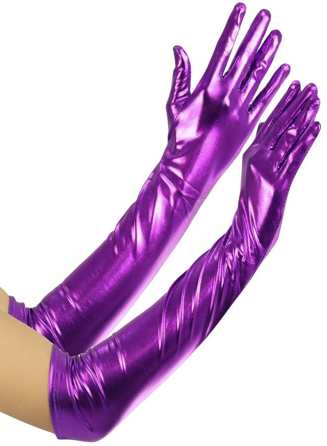 قفازات معدنية طويلة للغاية للنساء من ToBeInStyle - بنفسجي - Image 2