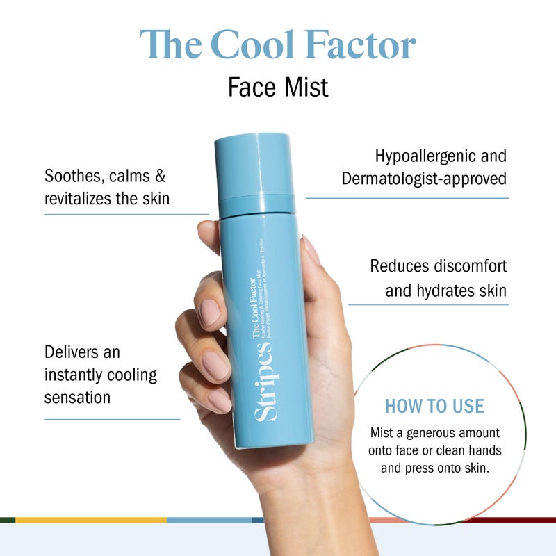 STRIPES Beauty Naomi Watts The Cool Factor Hydrating Facial Mist With Aloe Vera Hyaluronic Acid Soothes Hot Flashes Menopause Support Prep Skin Skincare Makeup 3.3 Fl Oz - Image 2