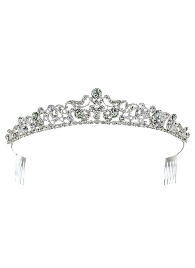 SAMKY Bridal Rhinestone Crystal Tiara Crown Wedding Headpiece With Bride'S Hair Accessories  - Image 1