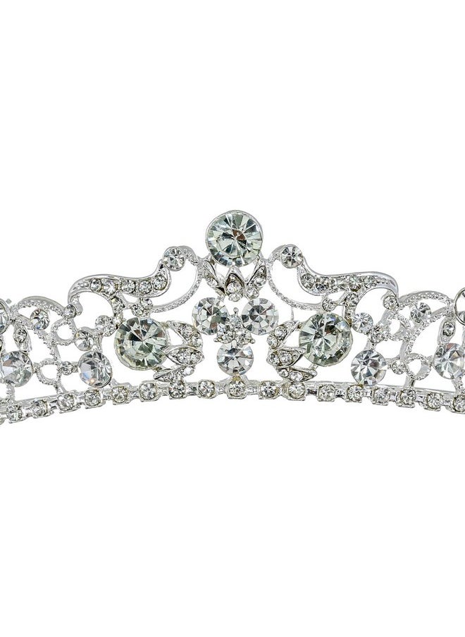SAMKY Bridal Rhinestone Crystal Tiara Crown Wedding Headpiece With Bride'S Hair Accessories  - Image 3