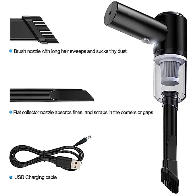 ESWUTA Portable Electric Professional Dust Cleaner Collection Nail Drill 2 in 1 Car Vacuum Cleaner Handheld Wireless Home Car USB Rechargeable Hand Cart Moving Box Recycled Material - Image 2
