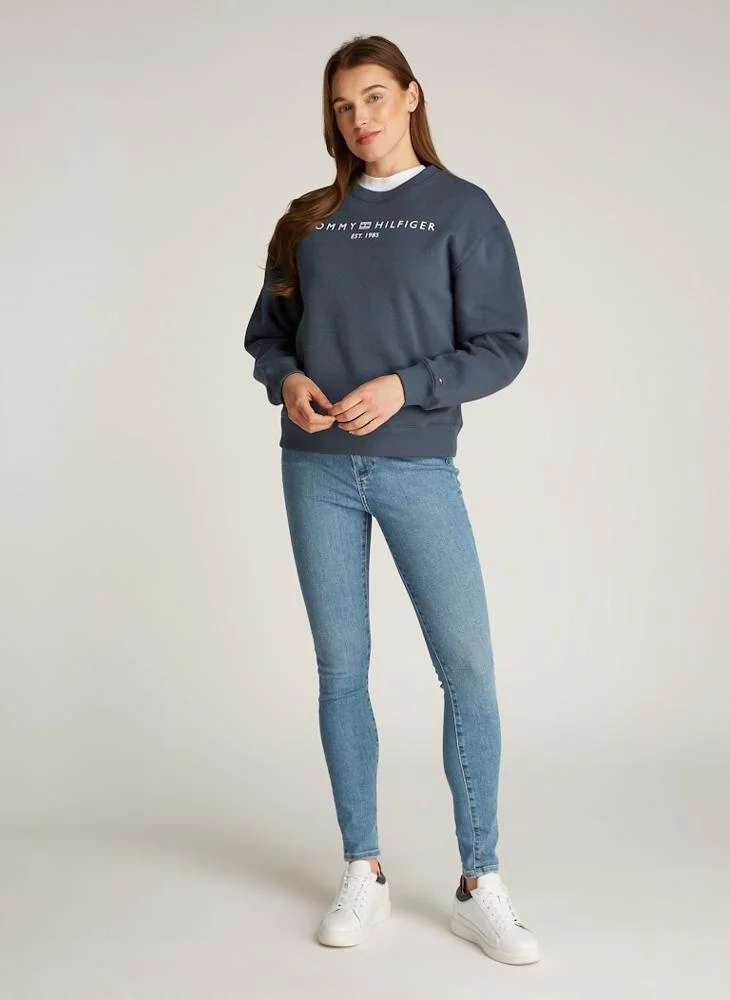 تومي هيلفيغر Crew Neck Logo Sweatshirt