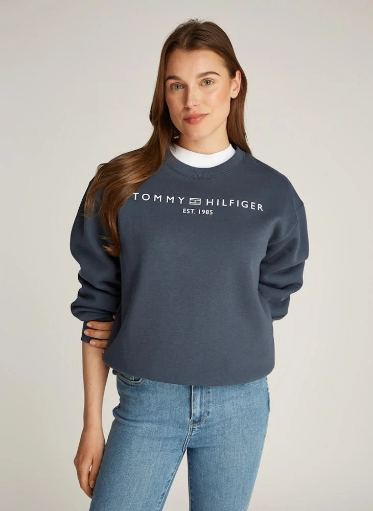 تومي هيلفيغر Crew Neck Logo Sweatshirt