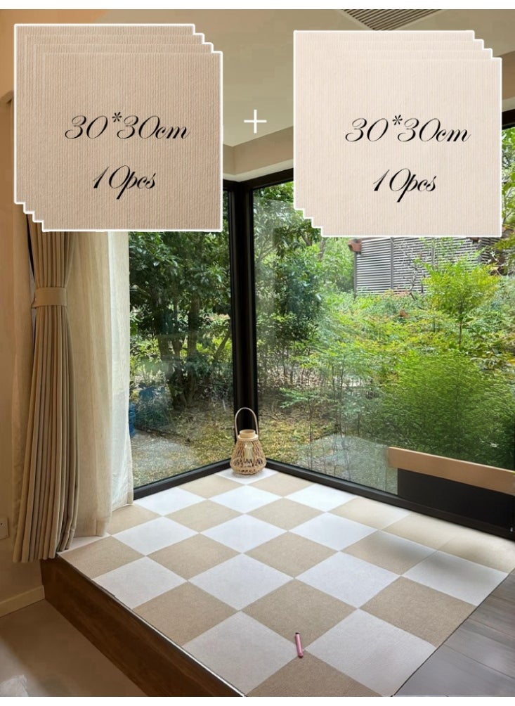 20 قطعة بلاط سجاد متشابك 30x30 سم لغرف النوم/الأطفال/المطبخ/الممرات – أرضيات قابلة للتخصيص مع قاعدة مانعة للانزلاق (مقاس كلي 120x150 سم) سجادة ارضية خارجية/فرشة ارضية غرفة نوم/سجاد ممرات
