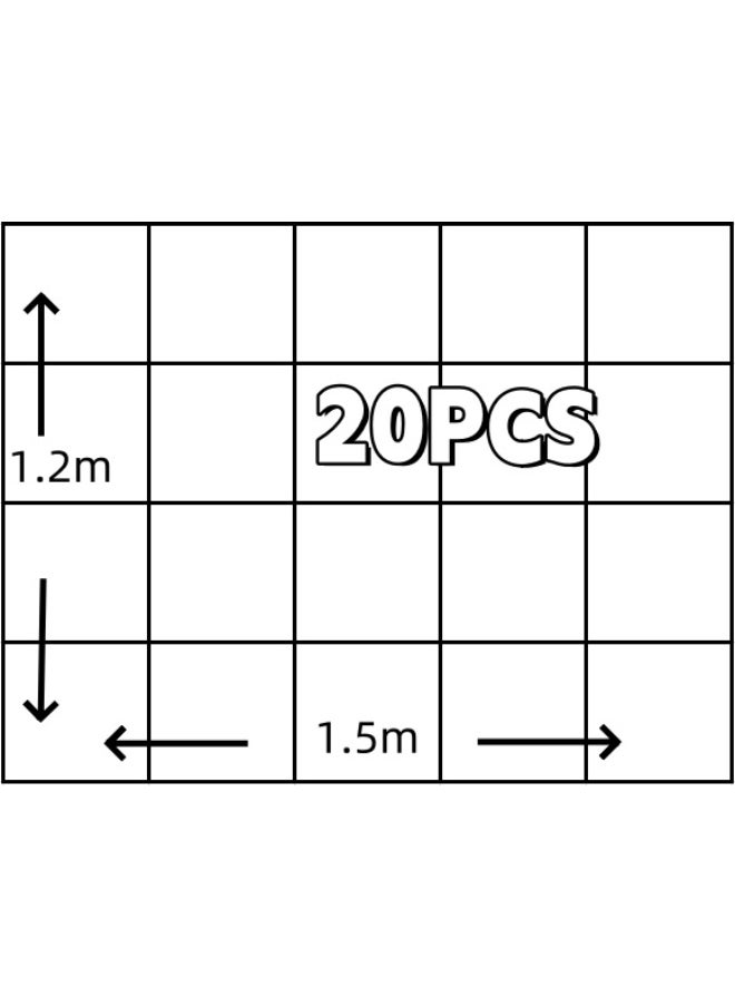 20 قطعة بلاط سجاد متشابك 30x30 سم لغرف النوم/الأطفال/المطبخ/الممرات – أرضيات قابلة للتخصيص مع قاعدة مانعة للانزلاق (مقاس كلي 120x150 سم) سجادة ارضية خارجية/فرشة ارضية غرفة نوم/سجاد ممرات