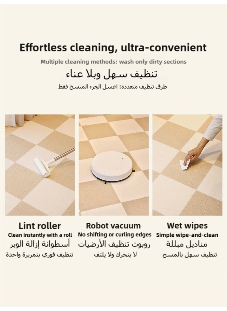 20 قطعة بلاط سجاد متشابك 30x30 سم لغرف النوم/الأطفال/المطبخ/الممرات – أرضيات قابلة للتخصيص مع قاعدة مانعة للانزلاق (مقاس كلي 120x150 سم) سجادة ارضية خارجية/فرشة ارضية غرفة نوم/سجاد ممرات