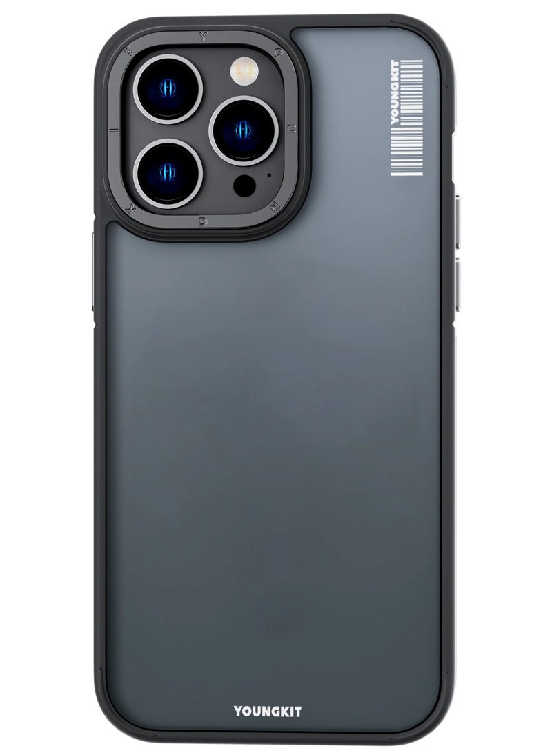 Young Kit Rock Sand Skin Feel Apple iPhone  14 Pro max Case - Black Colo - Image 1