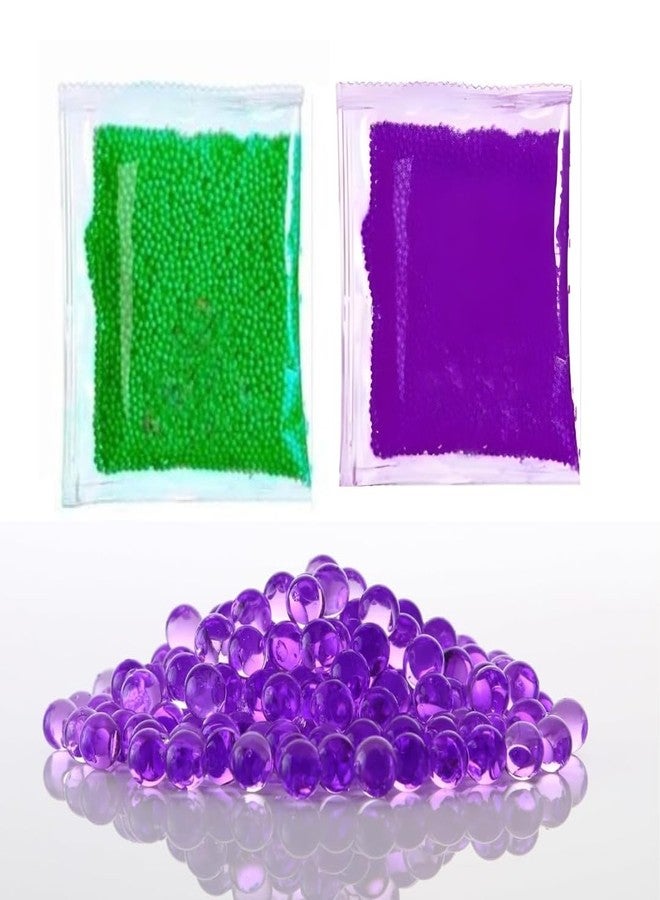 COOLCOLD Gel Blaster Refill Ammo – 20,000 Rounds of 7-8mm Non-Toxic Water Beads for Gel Guns – Safe for Adults 15+ – Transparent Purple + Green Gel Bullets – Pack of 2 – Also Ideal as Home Decor Vase - Image 1
