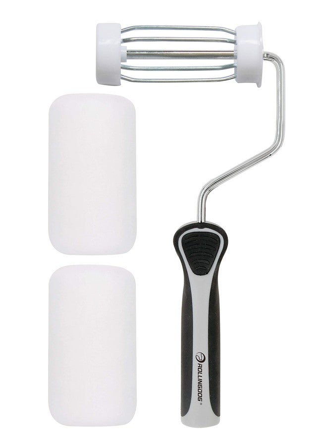 ROLLINGDOG 4 Inch Mini Roller - 3/8" Nap Roller Covers,Small Paint Roller for Wall, Trim, Detail Painting - Image 1