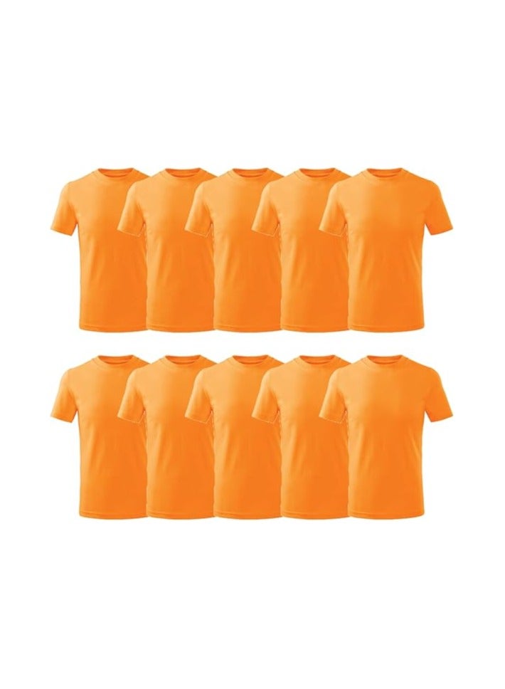 PRINTSHOP4ME 10 pcs Adult Round Neck Combed Men's T Shirt 190 GSM Pure Cotton Basic Colors  - Image 1