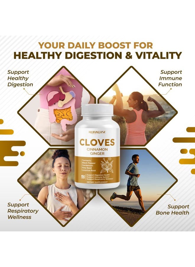 NURAFUSE Cloves Cinnamon Ginger - Support Digestion Health, Immune System, Respiratory Wellness - Made and Tested in The USA - Image 4