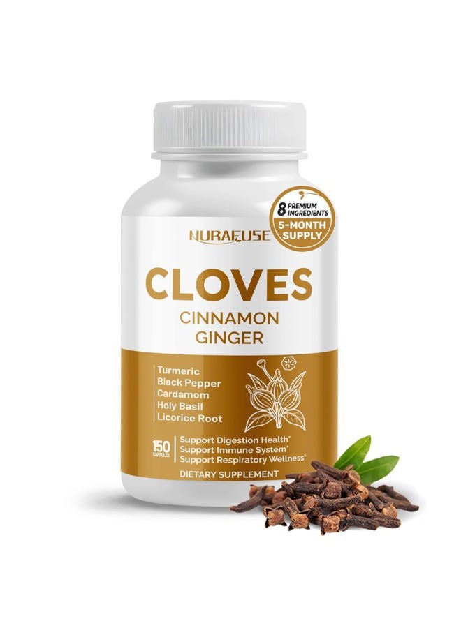 NURAFUSE Cloves Cinnamon Ginger - Support Digestion Health, Immune System, Respiratory Wellness - Made and Tested in The USA - Image 1