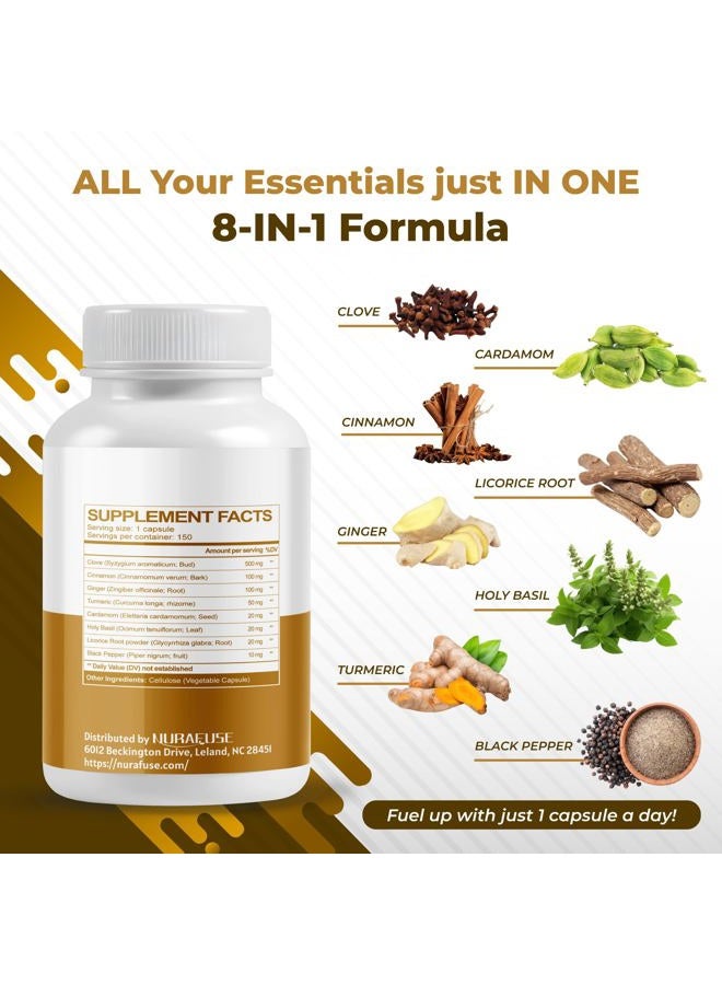 NURAFUSE Cloves Cinnamon Ginger - Support Digestion Health, Immune System, Respiratory Wellness - Made and Tested in The USA - Image 3