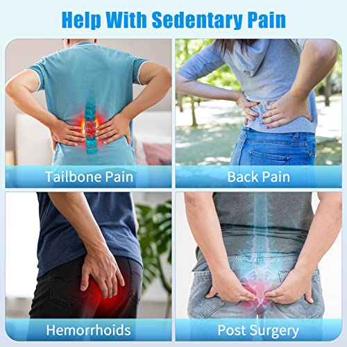 BlissTrends Donut Pillow Seat Cushion, Donut Chair Cushions for Postpartum Pregnancy & Hemorrhoids, Tailbone Pain Relief Cushion, Memory Foam Lifting Cushions for Office & Home Chairs (Blue, X-Large) - Image 4